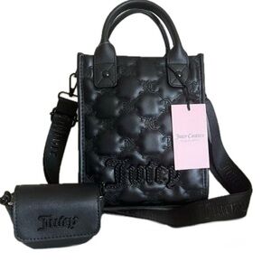 NWT Juicy Couture Tote Crossbody Coin Purse Gift Set Gothic Quilt New $99 Gift
